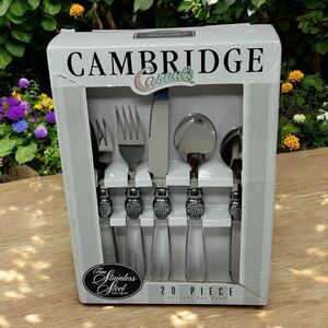 Cambridge Silversmiths 20-Piece Stainless Steel Flatware Set Service For 4 Clear